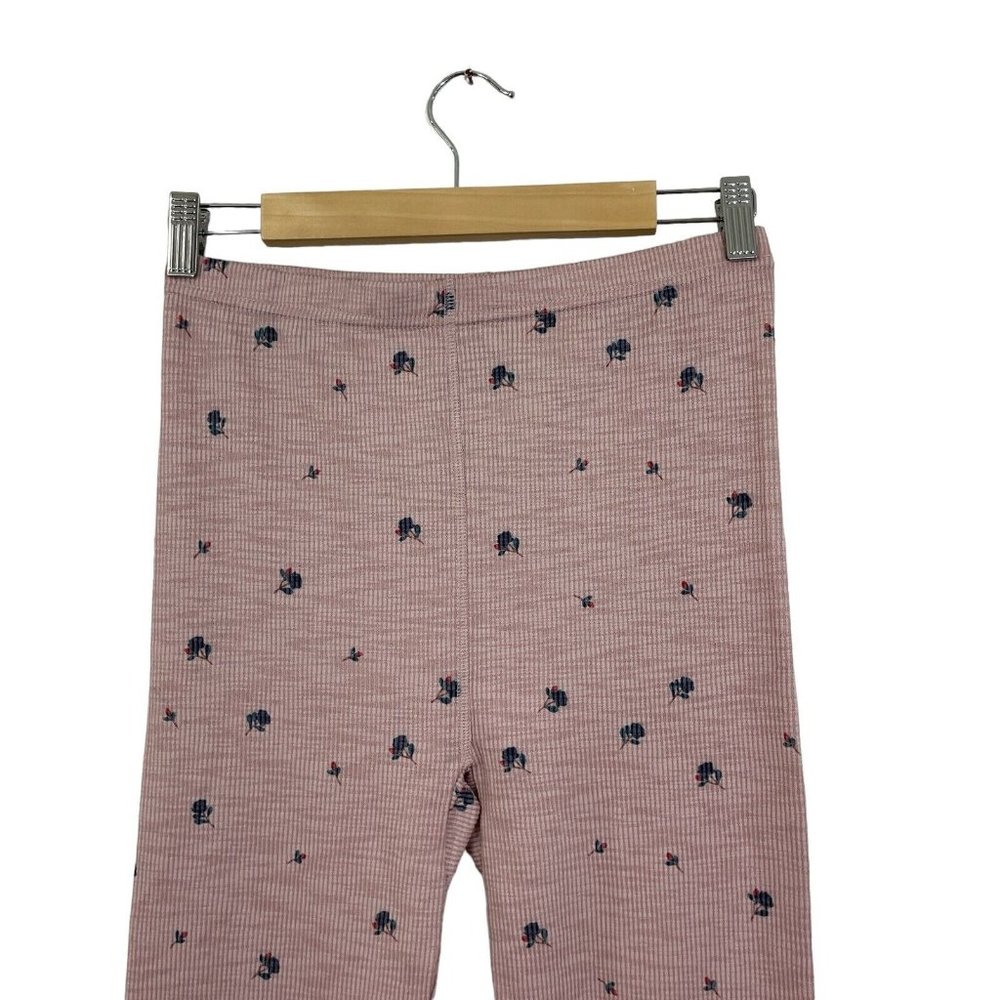NEW Anthropologie Medium Large M/L Waffle Leggings Thermal Floral Pink Pants - Picture 9 of 15